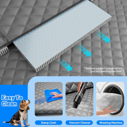 Dog Car Seat Cover for Back Seat with Hard Bottom,Waterproof Back Seat Extender for Dogs,Dog Hammock Dogs Bed for Cars, SUVs,Pet Seat Cover for Back Seat Holds 400lbs with Mesh Window & Pocket