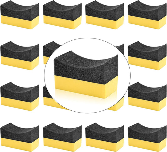 12 PCS Tire Shine Applicator Pad, Tire Dressing Applicator Sponge, Foam Applicator Pad Tire Sponge Color Polish Applicator Pad for Car Glass Porcelain