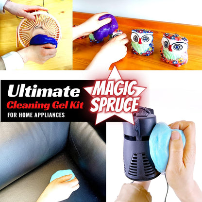 MAGIC SPRUCE Car Cleaning Gel, Reusable Auto Detailing Putty for Interior Dashboard Vents, Non-Toxic Dust Remover for Car Keys Keyboard PC Laptop, Scented Cleaning Products,Stocking Stuffers for men
