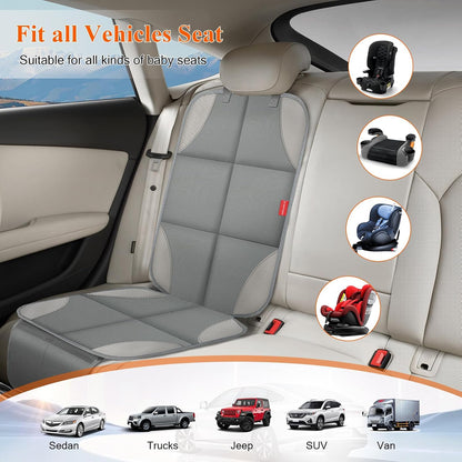 Car Seat Protector for Child Car Seat, 600D Fabric Safe Car Seat Cover with Upgraded Non-Slip Backing, Waterproof Seat Protector Under Baby Car Seat with Thick Padding for Car Back Front Seat