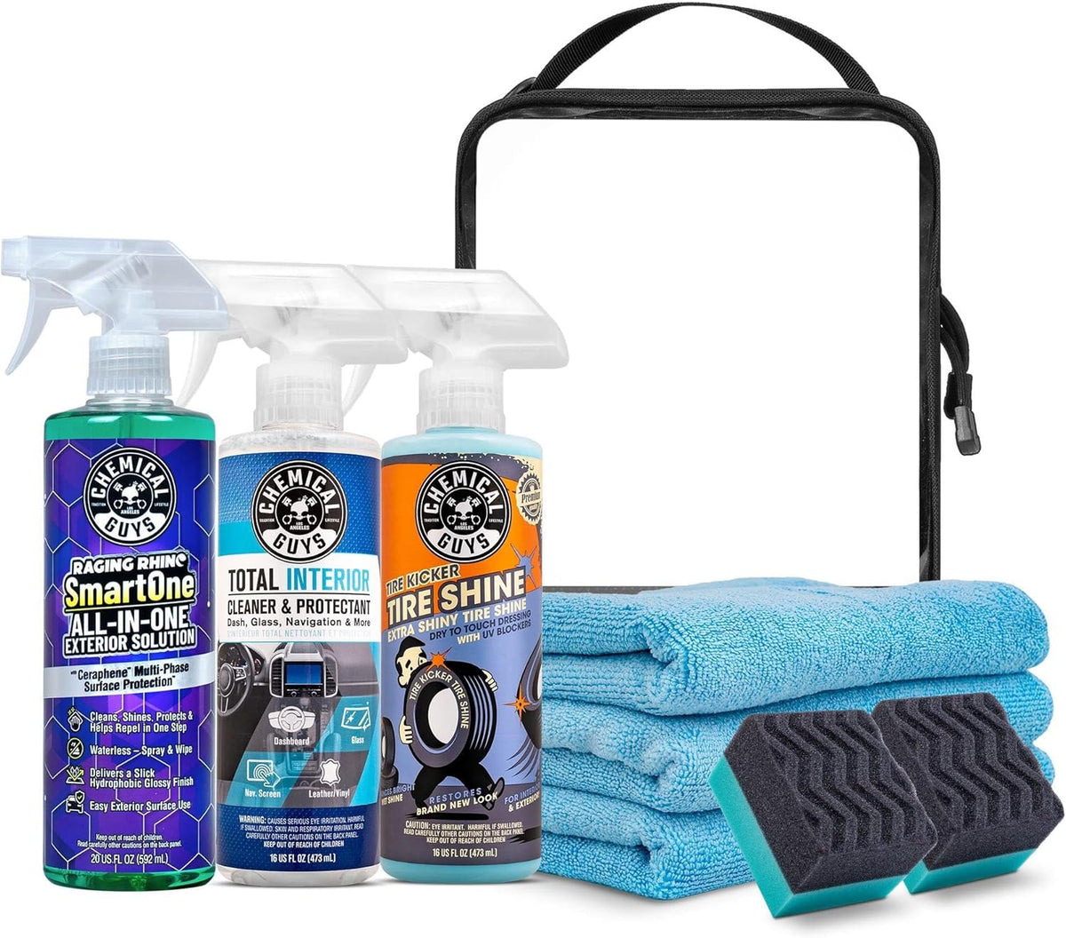 Chemical Guys Raging Rhino Waterless Car Wash And Quick Detailer Spray, No Rinse Exterior Cleaner For Paint, Glass, Wheels, Plastic, And Chrome, Spray And Wipe Shine, 20 Fl Oz