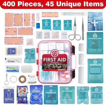 Gevoke Professional First Aid Kit - 310 Piece HardCase Medical Kit for Home, Car, Camping, Travel, Hiking, Truck, Office, Sports, Vehicle & Outdoor Emergencies