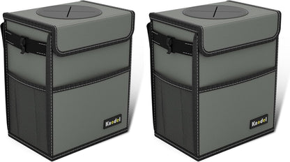 K KNODEL 2 Gallon Black Leak-Proof Waterproof Car Trash Can with Lid