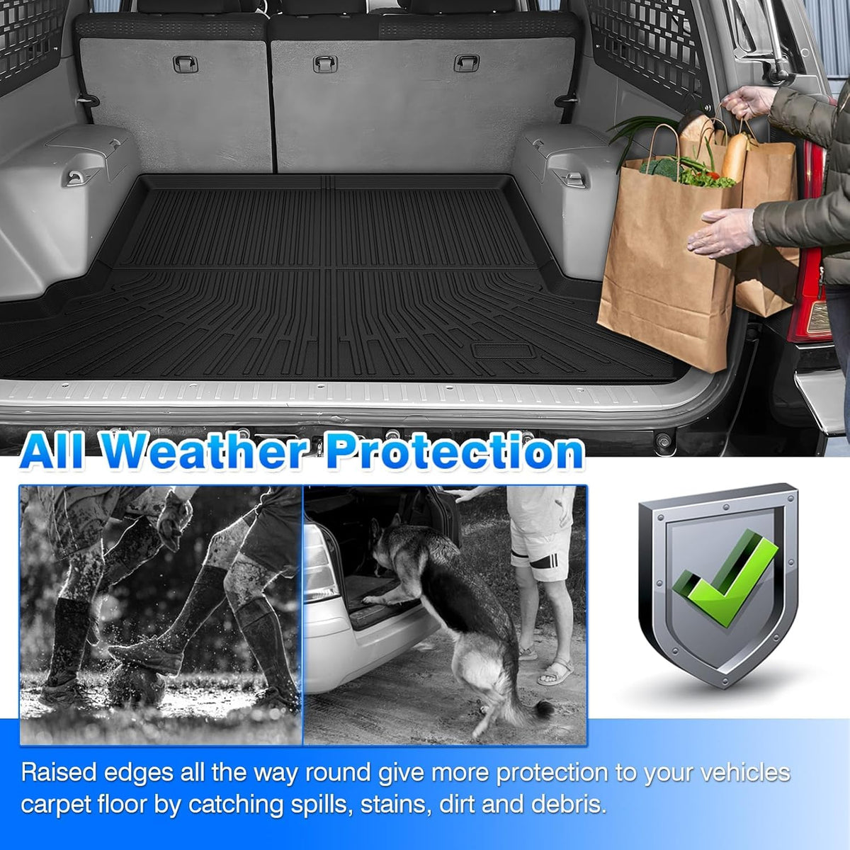 Rav4 Cargo Liner - Trunk Mat for Toyota RAV4 2019-2024 2025, All Weather Cargo Mat for rav4 Accessories, Heavy Duty (Fit for All Models)