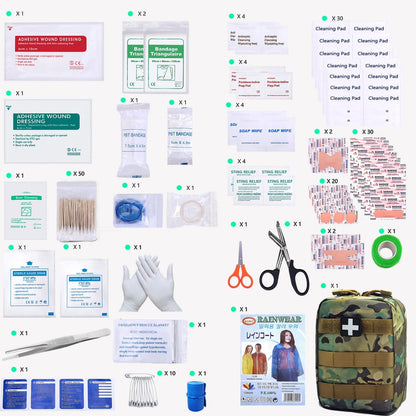 Carlebben EMT Pouch MOLLE Ifak Pouch Tactical MOLLE Medical First Aid Kit Utility Pouch (With Medical Supplies)