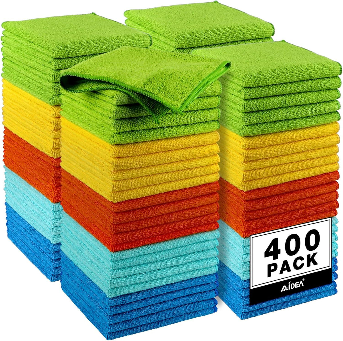 AIDEA Microfiber Cleaning Cloth, 50PK, Microfiber Towels for Cars, Premium Wash Cloths, Dusting Cloth Cleaning Rags, Absorbent Towels for SUVs, House, Kitchen, Window, Cleaning Supplies12×12"