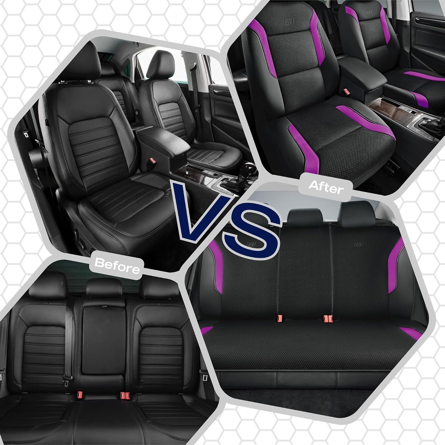 Skechers Memory Foam Seat Covers, Air Cool Mesh Thick Car Seat Covers, Car Seat Covers Front Seats Airbag Compatible, Universal Automotive Comfort for Most Cars, Vans, Trucks, SUV,Black