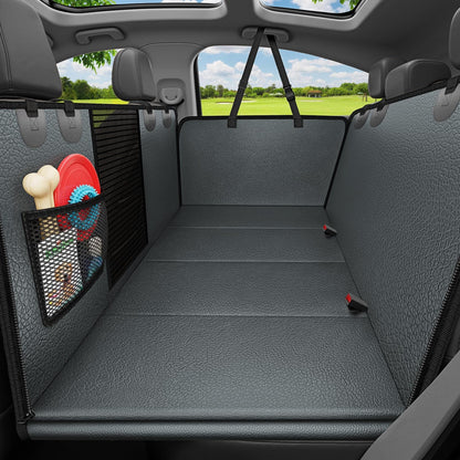 URPOWER Backseat Extender for Dogs - Hard Bottom Dog Car Seat Cover for Back Seat, Dog Hammock for Car and SUV, Pet Rear Seat Protector Dogs Travel Bed with Mesh Window