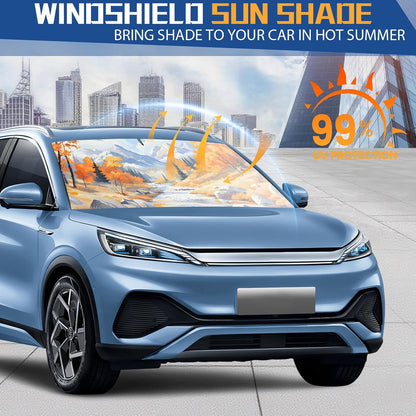 Windshield Sun Shade - Windshield Sun Shade Foldable Offers Ultimate Protection for Car Interior UV Protection Car