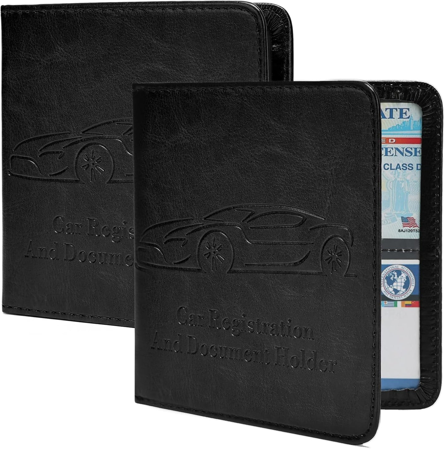 Registration and Insurance Card Holder, Vehicle Glove Box Car Organizer with Magnetic Closure, Interior Car Accessories for Documents, Cards, License Storage, 1-Pack Red