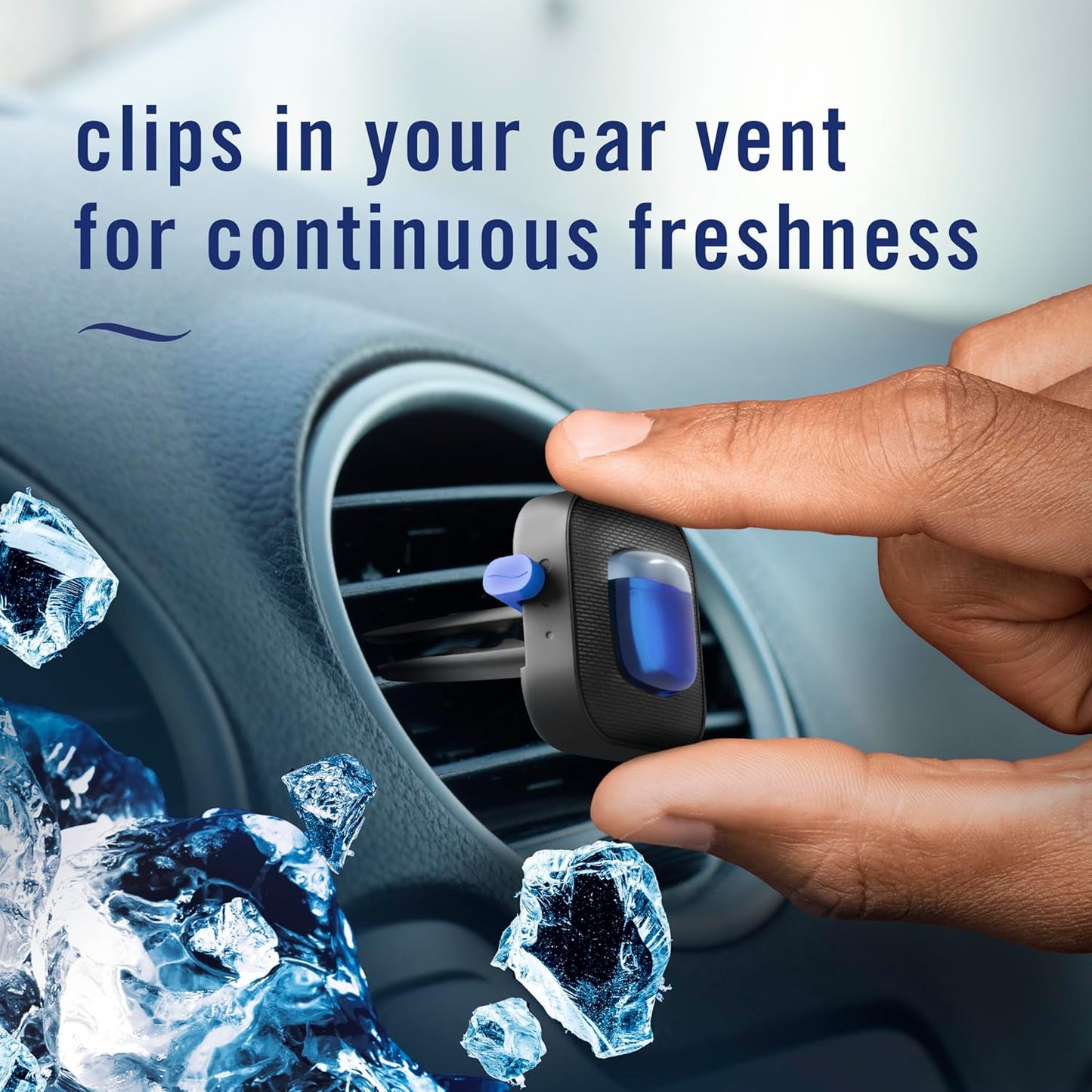 Febreze Car Air Freshener Vent Clip Platinum Ice Scent, .07 oz. Car Vent Clip, 2 Count