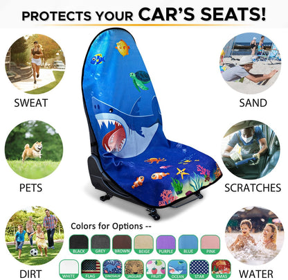 Waterproof Sweating Car Seat Cover for Post Gym Workout, Running, Swimming, Beach and Hiking, Universal Fit Non-Slip Towel Bucket Seat Protector for Cars SUV Trucks, Machine Washable (Grey)