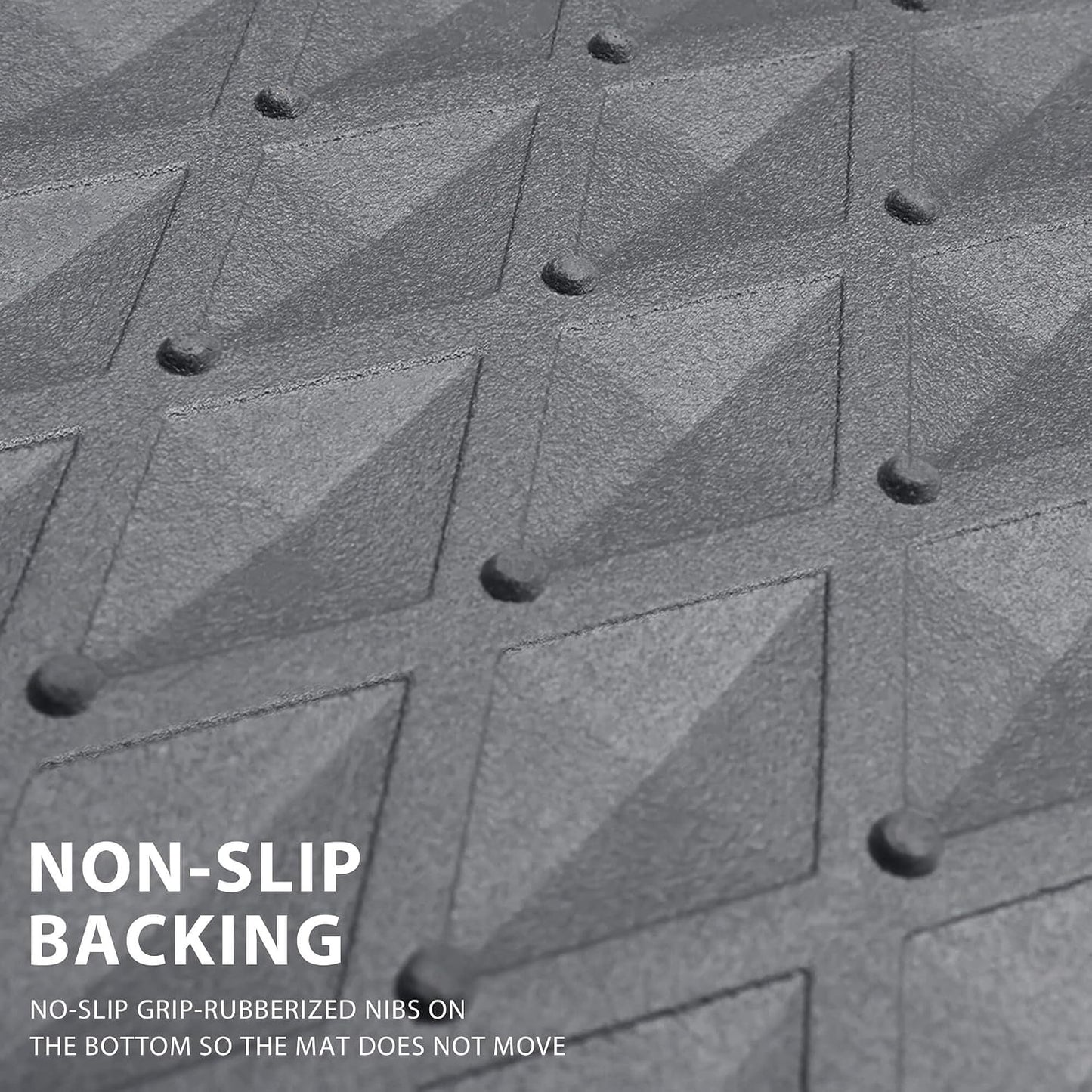 CAR PASS Black Rubber Car Mats, All-Weather Floor Mats Full Set Durable Anti-Slip 3D Rhombus Waterproof Automotive Pad Trim to Fit Liner Universal Fit for Sedan SUV Truck Van, 4 Pcs All Black Rubber