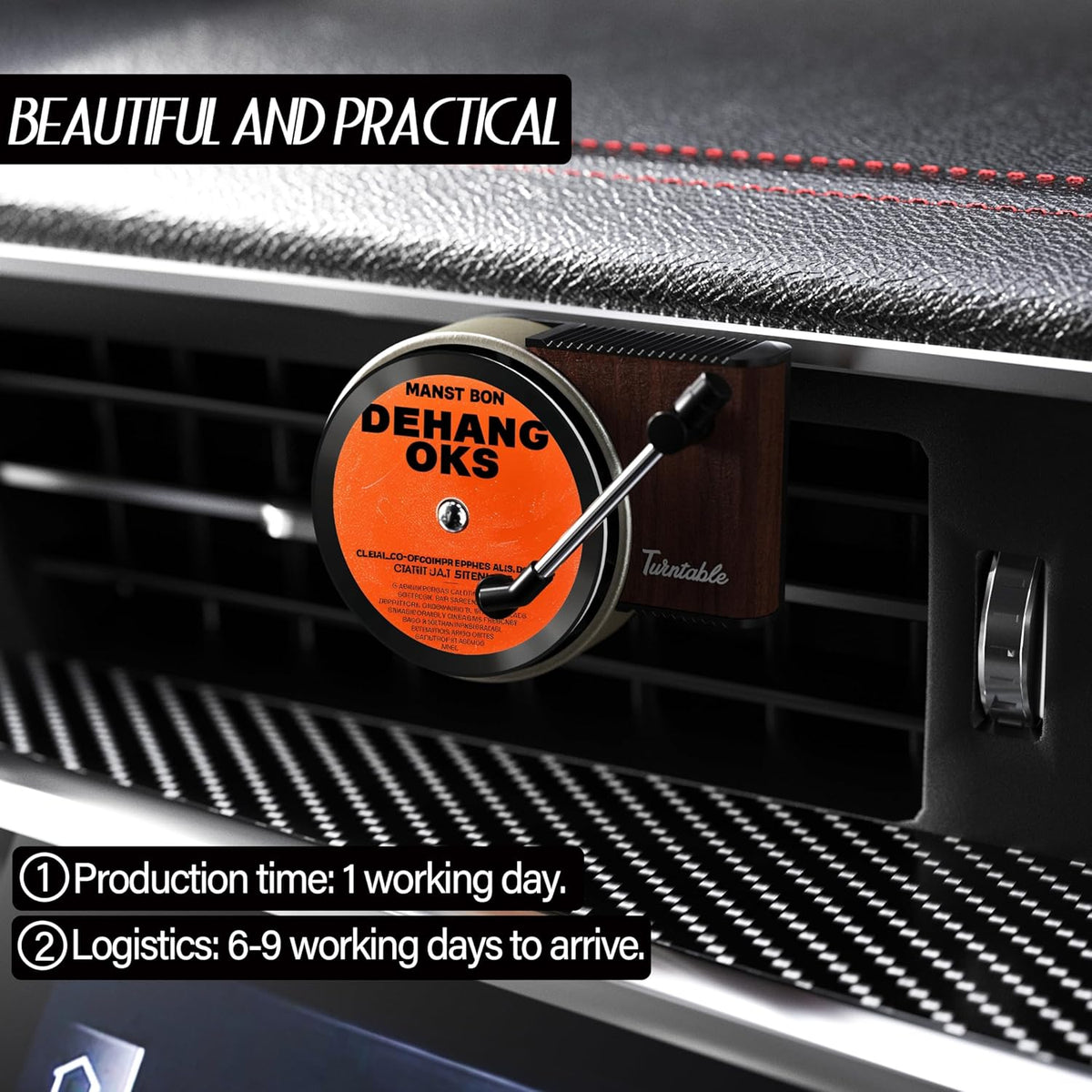 Maicican 12PCS Customizable Car Air Freshener Vent Clip, Pop Singer Album Cover Record Player Shape, Music Lover Gifts. (Fashion)