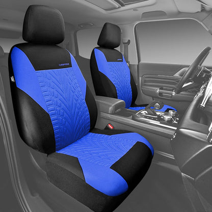 CAR PASS Car Seat Covers Full Sets, Front & Split Rear Bench for Car, 3D Tyre Embossed Automotive Interior Covers, Airbag Compatible, Quick Setup Universal Fit Seat Covers for Car, SUV(Charcoal)