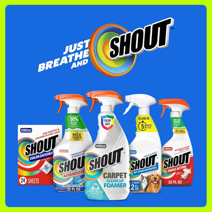 Shout Carpet Clean Up Foamer Rug & Carpet Cleaner, Color Safe and Fast Acting Spot & Stain Remover, 22 oz Trigger Spray