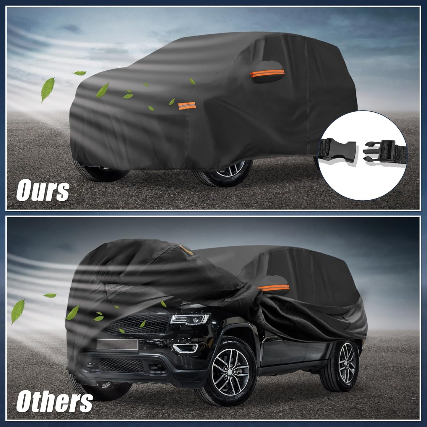 X AUTOHAUX Car Cover for Honda Civic Sedan/Coupe 210D-PU Outdoor Full Car Cover All Weather with Door Zipper for Waterproof Windproof Sun Rain Snow Protection