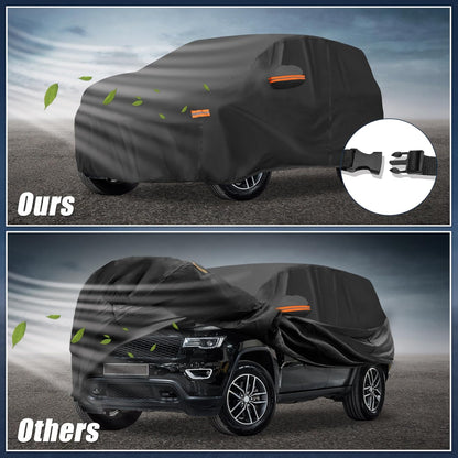 X AUTOHAUX Car Cover for Honda Civic Sedan/Coupe 210D-PU Outdoor Full Car Cover All Weather with Door Zipper for Waterproof Windproof Sun Rain Snow Protection