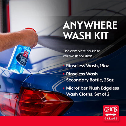 Griot's Garage Rinseless Wash for Car Cleaning and Detailing, No-Rinse Vehicle Washing, Dilutes Into Detailer, Clay Bar Lubricant, 10479, 35oz