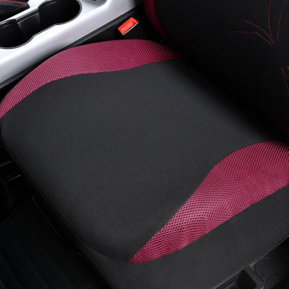 Flying Banner Butterfly car seat Covers ful Set Fashion Universal Lady Woman Female Rear Bench Split Colorized (Pink, 2 Fronts - Lace)