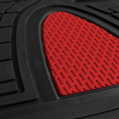 FH Group Automotive Floor Mats - Heavy-Duty Rubber Floor Mats for Cars, Universal Fit Full Set, Climaproof & Trimmable Floor Mats for Most Sedan, SUV, Truck, Black
