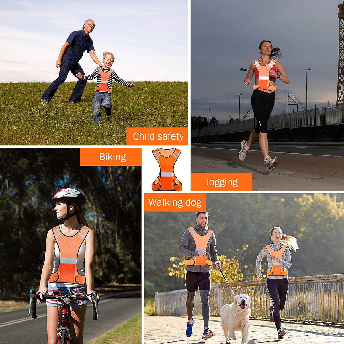 TCCFCCT Reflective Running Vest, High Visibility Running Gear with Large Pocket