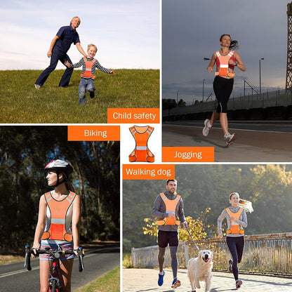 TCCFCCT Reflective Running Vest, High Visibility Running Gear with Large Pocket