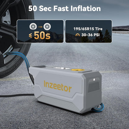 150 PSI Tire Inflator Portable Air Compressor, 12V DC Auto Shutoff Air Pump with Digital Pressure Gauge and Emergency LED Light for Car Tires, Bicycle & Balloons, Black