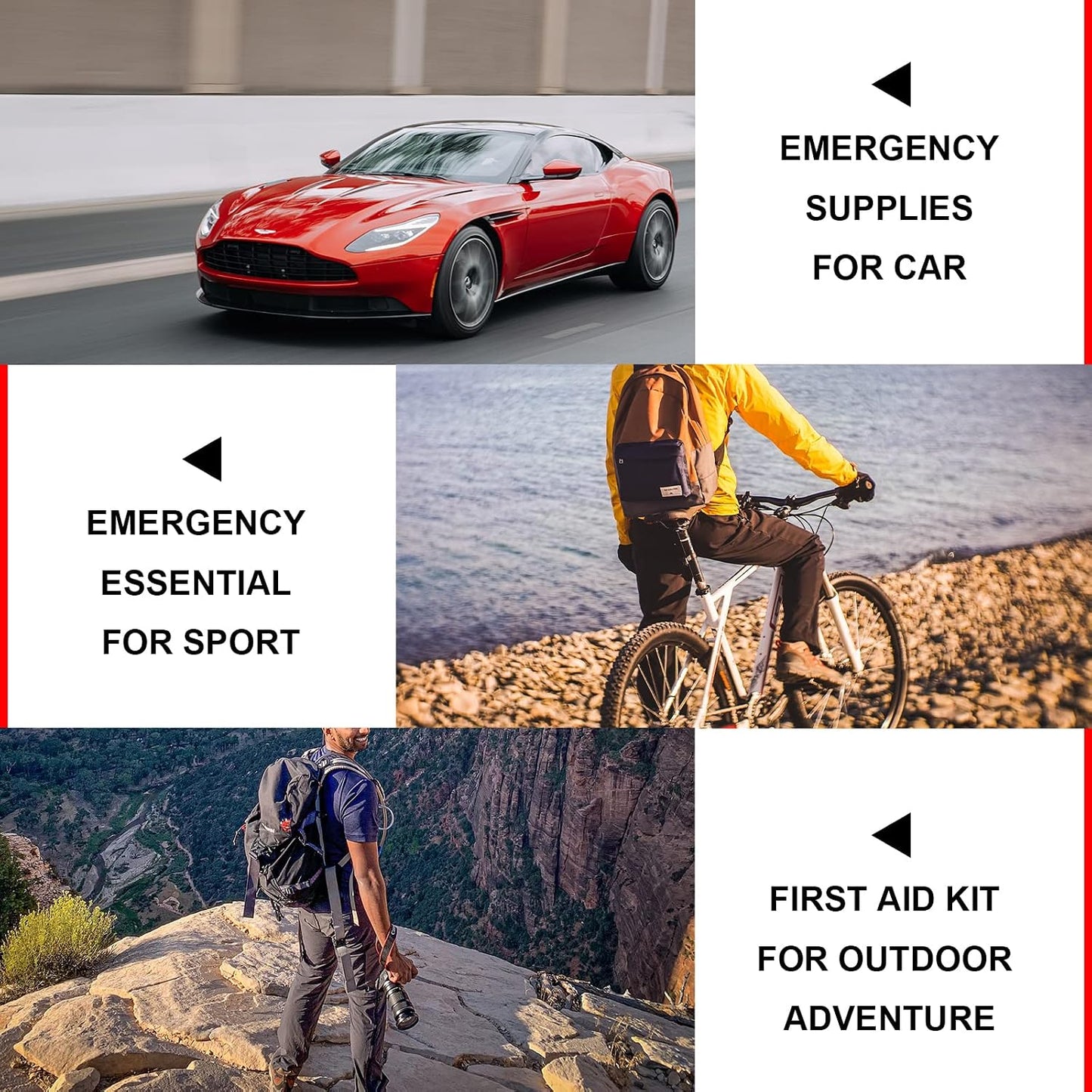 Car First Aid Kits 275Pcs Survival Gear Home Travel Size Small Emergency Kit Tactical Hiking EVA Camping Essentials Backpack Sports Office Boat Urgent Accident