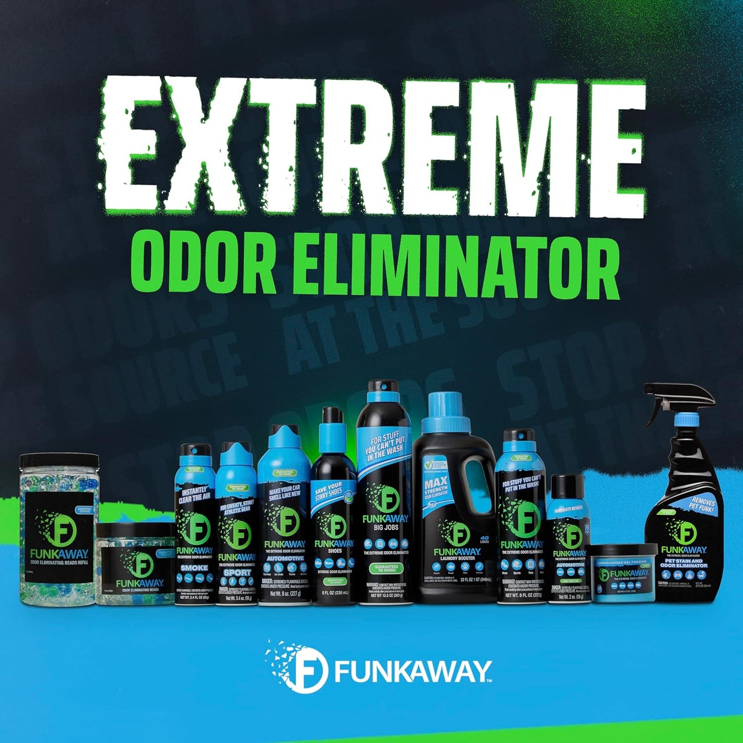 FunkAway Extreme Odor Eliminating Room Refresher AeroSpray, 6 oz., Odor Eliminating Room Spray Removes Musty, Stuffy, Stinky and Smelly Airborne odors