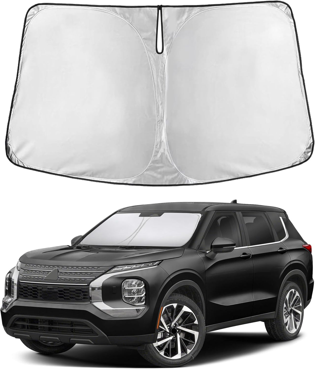 EcoNour Car Windshield Sun Shade | 2025 Upgraded Innovative No-Light-Pass Technology for Maximum Coverage | Foldable Sun Shade Keeps Your Vehicle Cool | Must-Have Car Accessories | Small (59" x 29") - Colors E