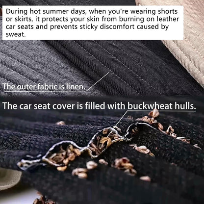 Suninbox Car Seat Covers Buckwheat Hull Universal Car Seat Covers,Bottom Seat Covers for Cars,Truck Seat Covers,Car Seat Cushion Protector Mats Pad,Gray Front Seat