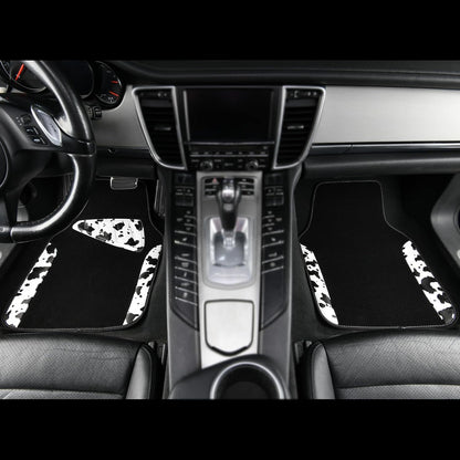 CAR PASS Waterproof Universal Car Floor Mats, Leopard Print Car Mats Fit for SUV,Vans,sedans, Trucks,Set of 4pcs Car Carpet with Driver Heel Pad and Nibs Backing, Leopard Car Accessories Gray Leopard