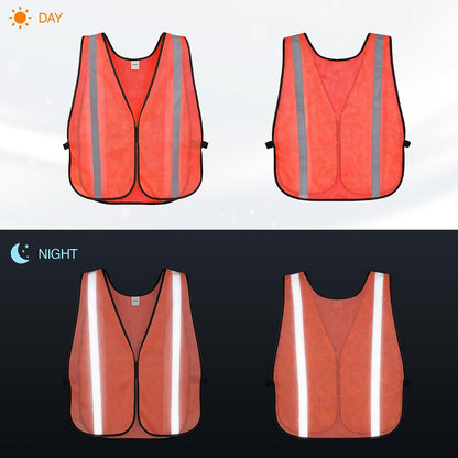 KAYGO High Visibility Safety Vest 1-Inch Reflective Strips Front/Back, KG0008, Breathable Mesh, One Size, Unisex