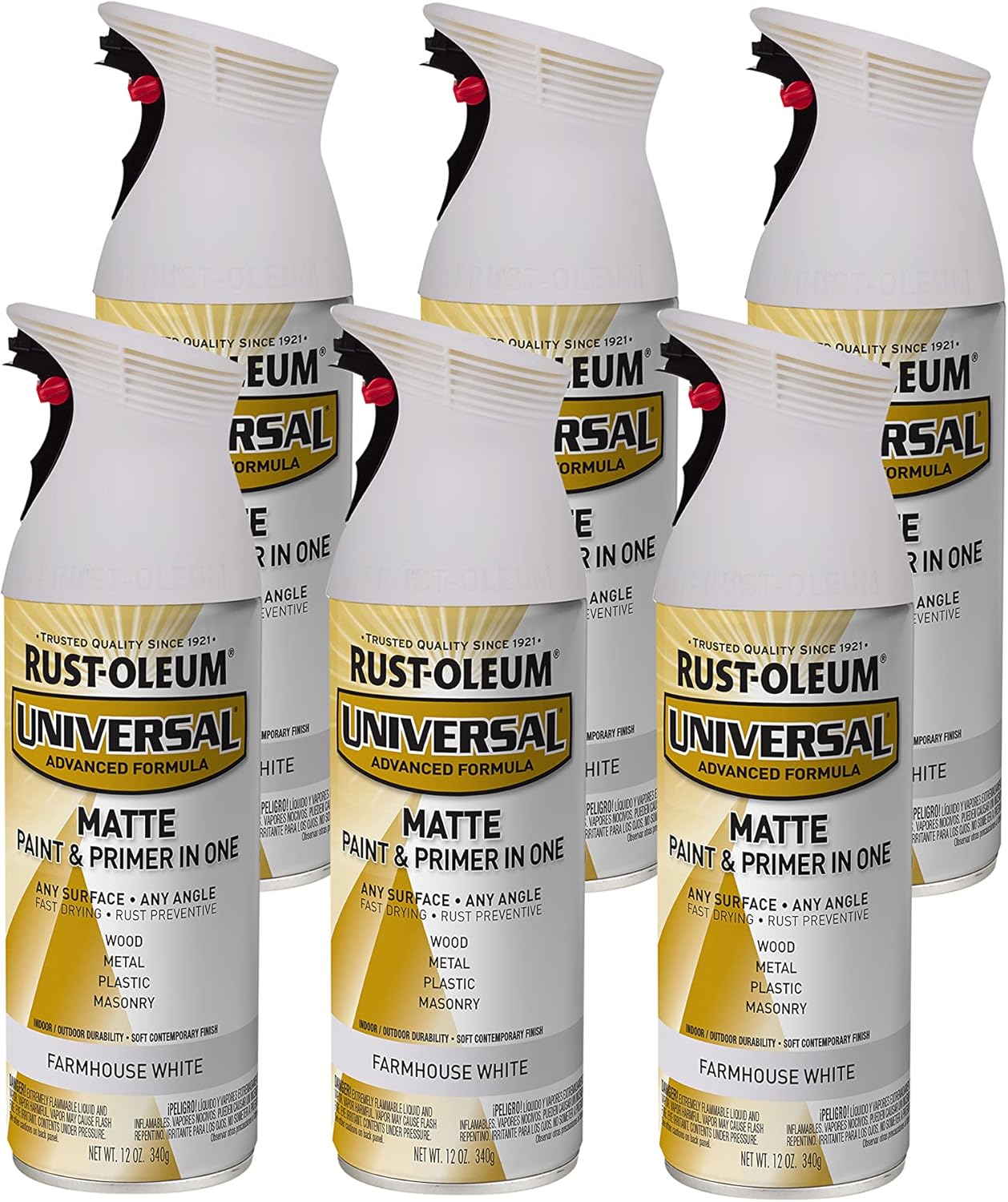 Rust-Oleum 302151 Universal All Surface Clear Topcoat Spray, 11 oz, Dead Flat Clear - Colors A