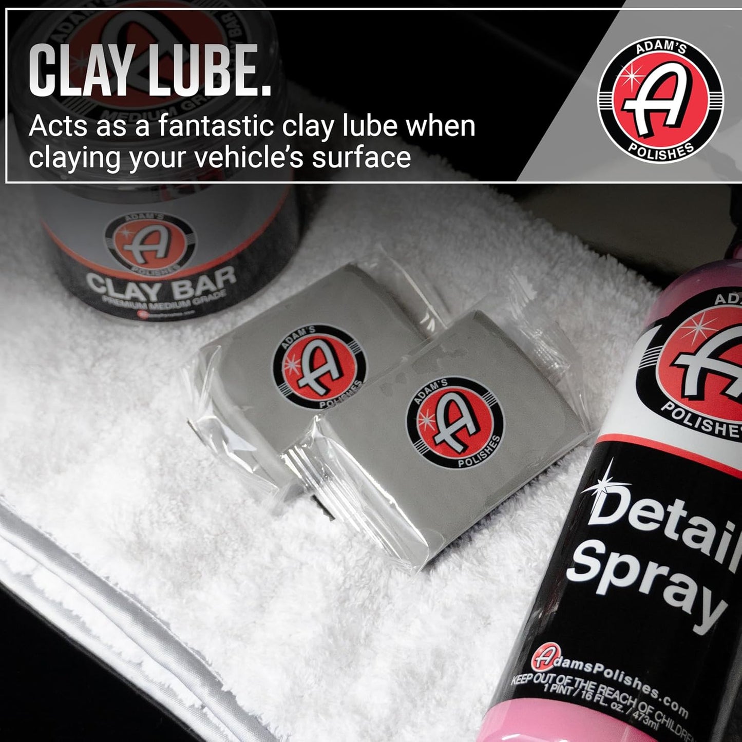 Adam's Polishes Detail Spray - Quick Waterless Detailer Spray For Car Detailing, Polisher Clay Bar & Wax Boosting Tech, Add Shine Gloss & Depth
