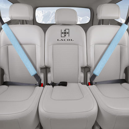 LACDL Extra Long Seatbelt Cover Super Soft Furry for Adults Kids Women & Men, Thick Plush Full Car Seat Belt Strap Cushion, Fluffy Shoulder Pad Protector, Auto Interior Accessories, 1pc, Black, 15.5in