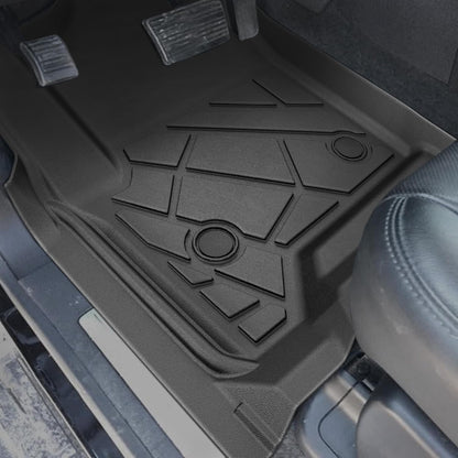 KARPAL Floor Mats for 2007-2013 Chevy Silverado & GMC Sierra 1500 Crew Cab / 2007-2014 2500/3500 HD(Footwell Coverage), All-Weather TPE Custom Fit Floor Liners Car Accessories
