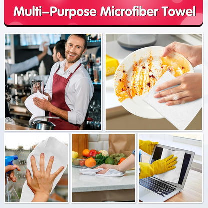 FIXSMITH Microfiber Cleaning Cloth - Pack of 50, Microfiber Towels for Cars 16 x 12 in, Highly Absorbent Cleaning Rags, Lint-Free, Streak-Free Cleaning Cloths for Car Kitchen Home Office