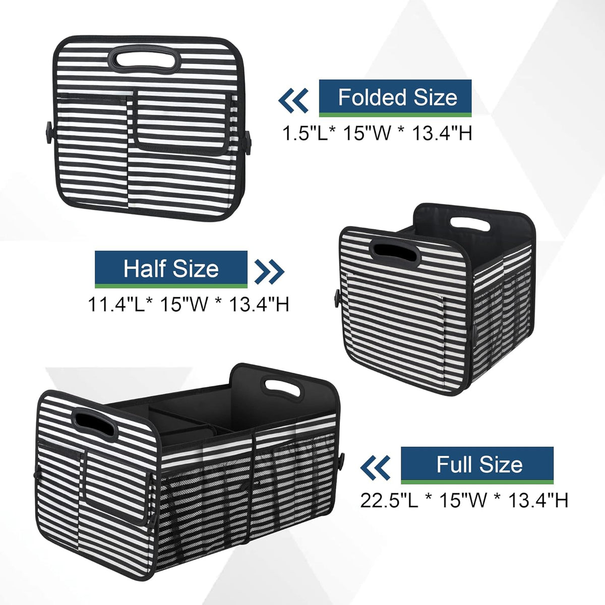 Femuar Car Trunk Organizer with Large Capacity Waterproof Car Accessories for Women & Men, Collapsible Trunk Organizer for Suv/Jeep/Sedan,Tools (Black, Standard)