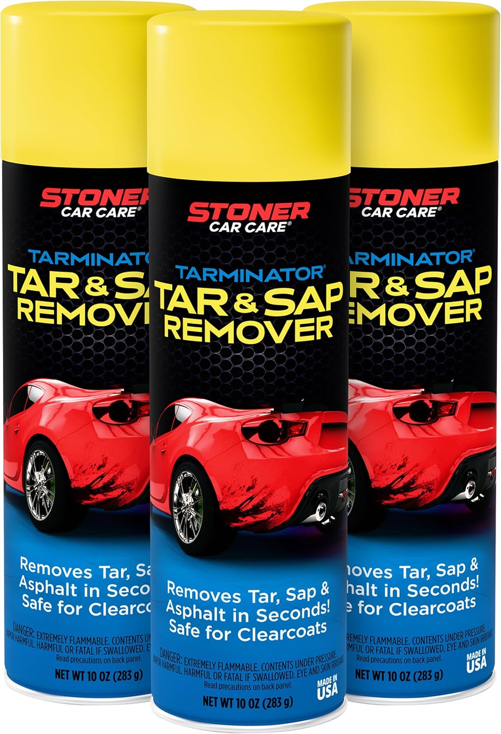 Stoner Car Care 91154 Tarminator Tar, Sap, and Asphalt Remover – Fast Acting Tar and Sap Remover for Cars – Clear Coat Safe Auto Cleaner for Paint, Chrome and Wheels – 10 oz