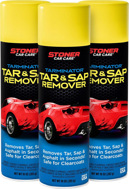 Stoner Car Care 91154 Tarminator Tar, Sap, and Asphalt Remover – Fast Acting Tar and Sap Remover for Cars – Clear Coat Safe Auto Cleaner for Paint, Chrome and Wheels – 10 oz