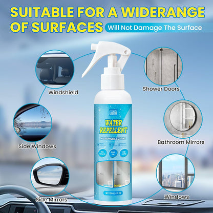 Windshield Rain Repellent Spray – Glass Water Repellent for Car Windows & Bathroom Glass – Easy to Apply Hydrophobic Coating for Side Windows, Shower Doors & Mirrors – Long Lasting (120ml/4oz)