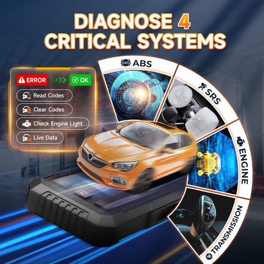 2026 FOXWELL NT614 Elite OBD2 Scanner, 4 Systems, 5 Resets Code Reader | Upgrade of NT604, ABS Bleeding/EPB/Oil/SAS/Throttle Reset, Read/Clear Engine/ABS/SRS/Transmission Fault Codes Car Scanner