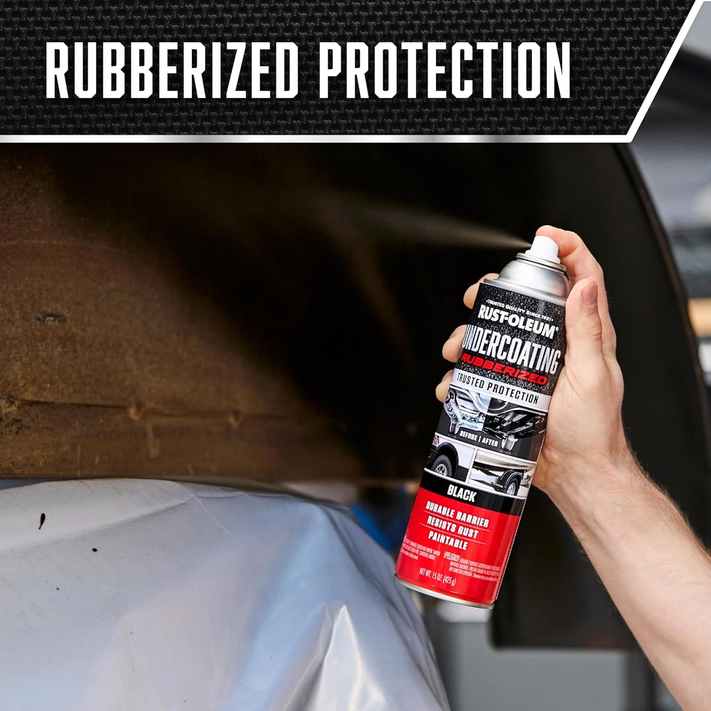 Rust-Oleum 248657 Rubberized Undercoating Spray, 15 oz, Black