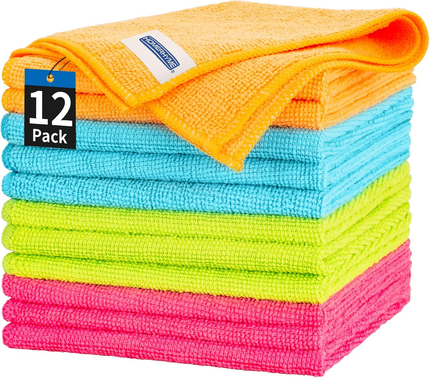 Microfiber Cleaning Cloth, 100 Pack Cleaning Rags Microfiber Towel Bulk Absorbent Lint-Free Wash Cloths, All-Purpose Shop Towels for Cars, Automotive, Garage, Home & Kitchen 11.5"*11.5"