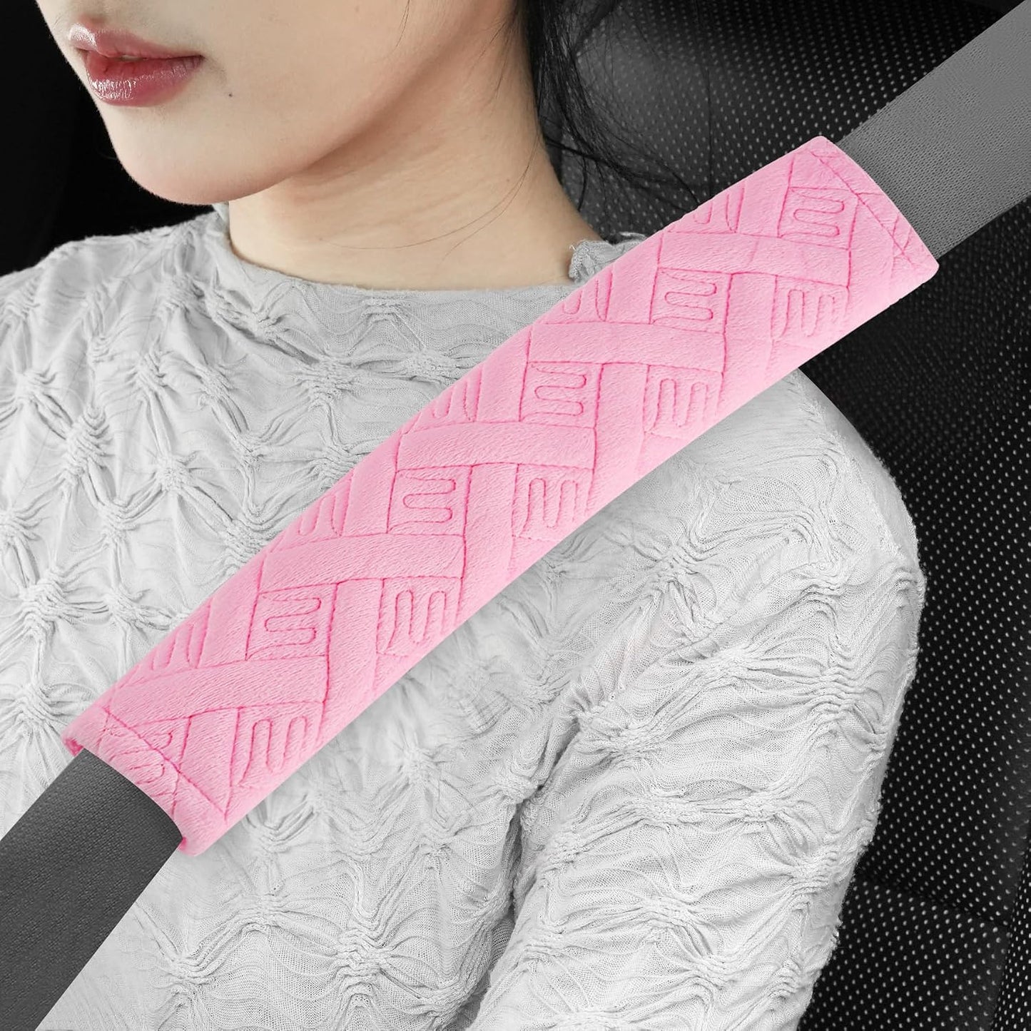 JUSTTOP 2-Pack Universal Car Seat Belt Pads Cover for A More Comfortable Driving, Seat Belt Shoulder Strap Covers Harness Pad for Car Interior Accessories(Black)