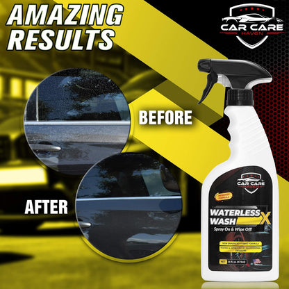 Waterless Wash X-Car Detailing Without Water (128 oz Gallon) Quick Detailer for Any Vehicle-Wash in Your Garage, at Work, or Anywhere-Spray On & Wipe Off