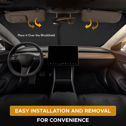 EcoNour 2 Piece Foldable Car Windshield Sun Shade – UV & Heat Protection, Interior Cooling, Durable Upgraded Design, Easy Fold, Front Window Sunshade - Medium (31" L x 28" W)