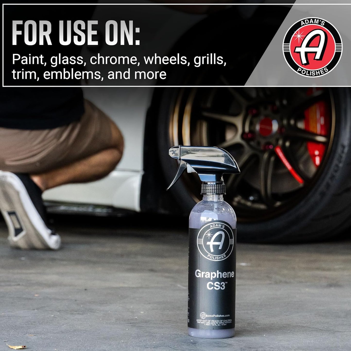 Adam's Polishes Graphene CS3 (16oz) - Graphene Waterless Wash Ceramic Spray Coating Detail Spray | High Gloss Car Wash Cleaning Spray for Car Detailing | RV Boat Motorcycle